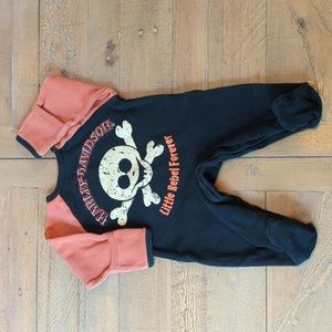 0-3mo unisex Harley Davidson snap footie onsie